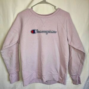 Champion Womens Crewneck Sweatshirt Purple Y2K Medium